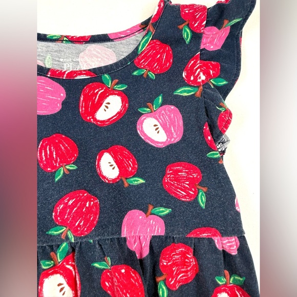 THE CHILDRENS PLACE Girls Lot Apple Print Dress & Tunic 3T School Cottagecore - Picture 3 of 11